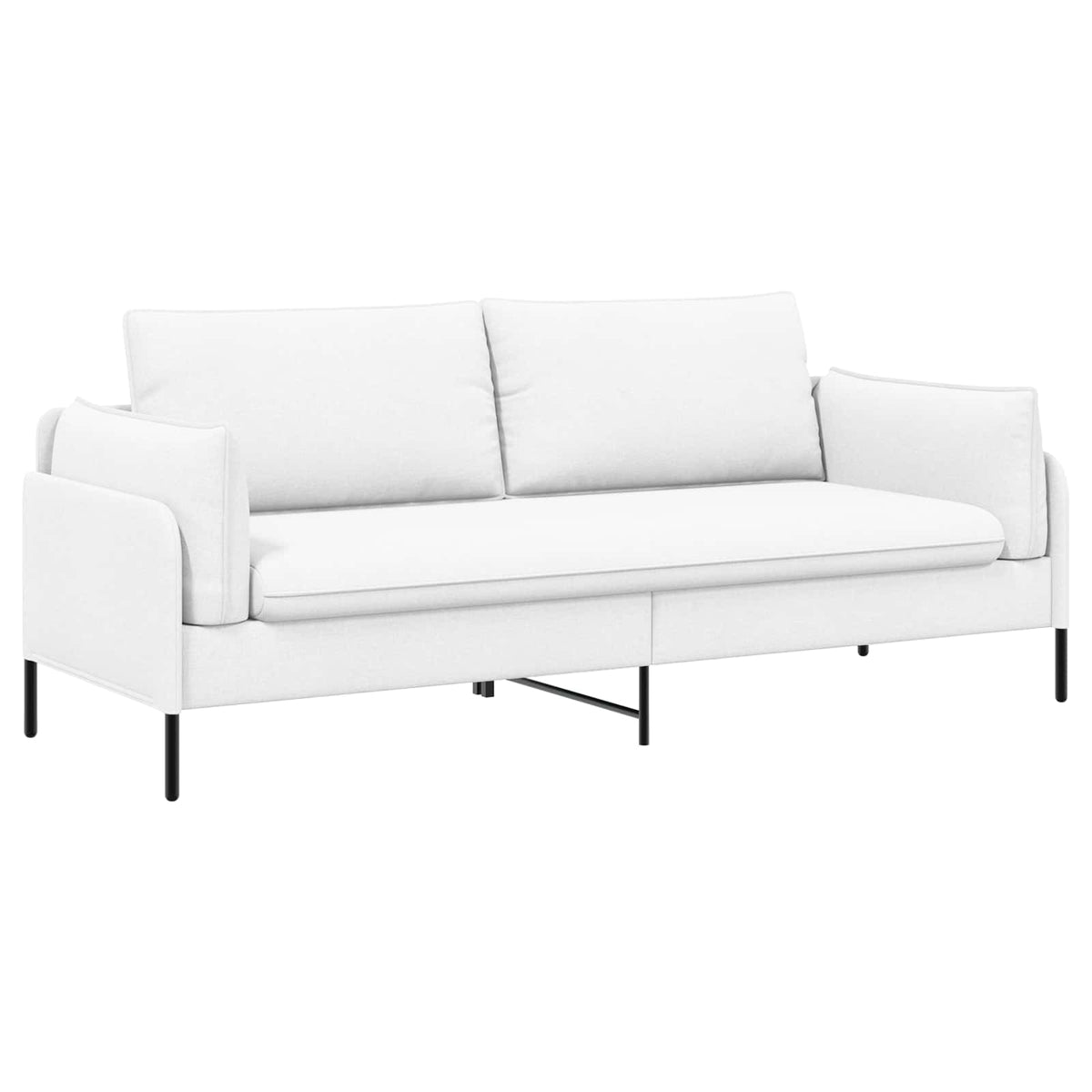 vidaXL 3-Seater Sofa White 222 x 81 x 89 cm Fabric 2