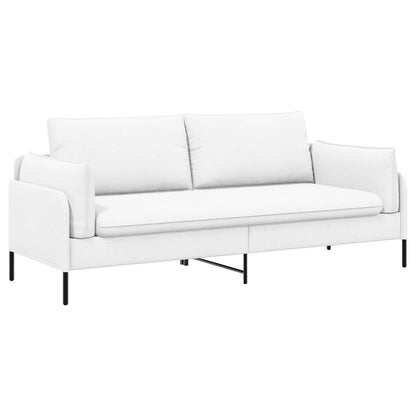 Sofa 222 x 81 x 89 cm Fabric 3-Seater White