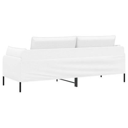 vidaXL 3-Seater Sofa White 222 x 81 x 89 cm Fabric 5