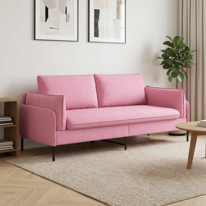 vidaXL 3-Seater Sofa Pink 222 x 81 x 89 cm Fabric 1
