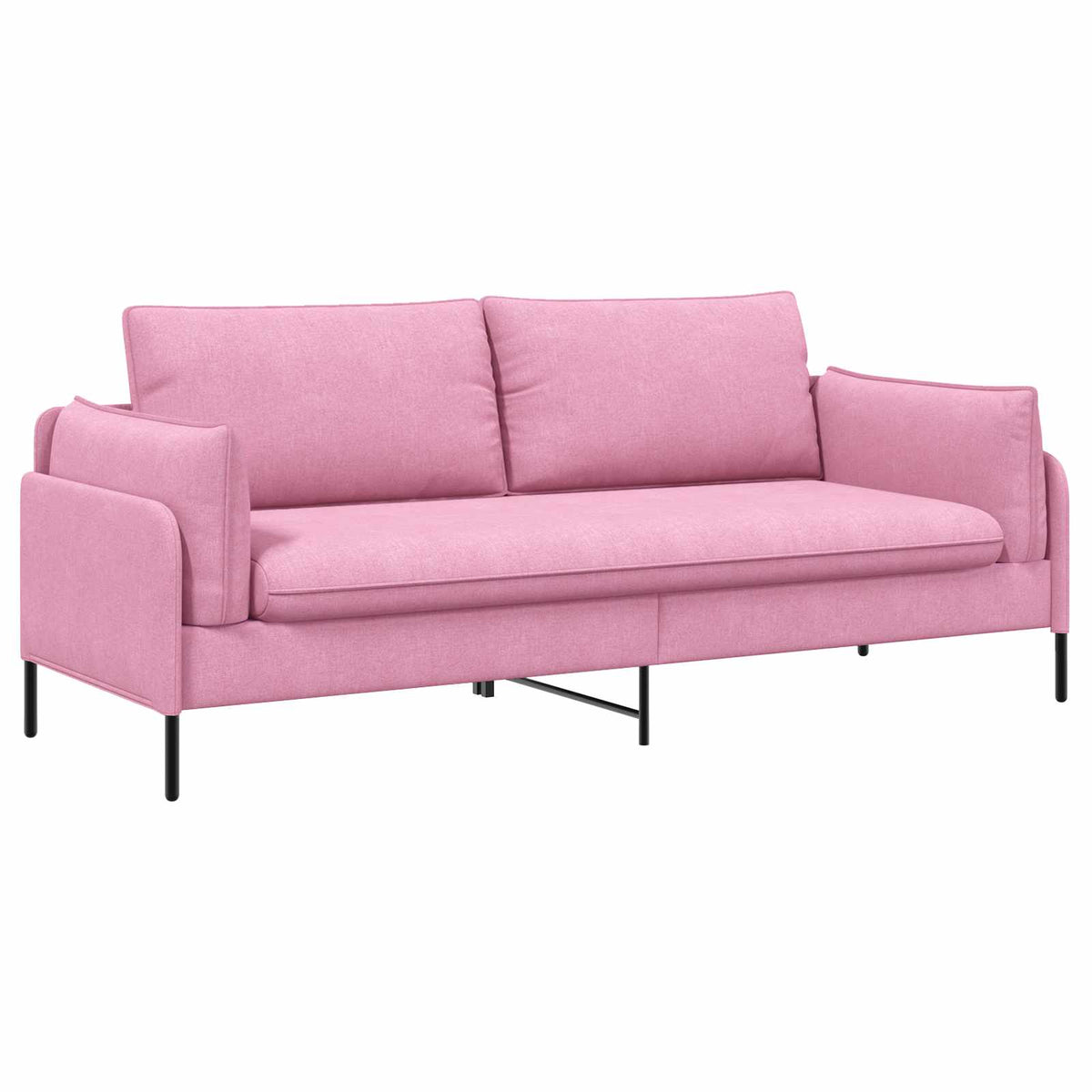 vidaXL 3-Seater Sofa Pink 222 x 81 x 89 cm Fabric 2