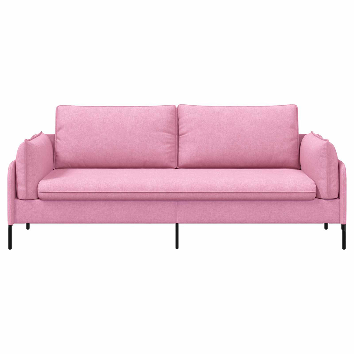 Sofa 222 x 81 x 89 cm Fabric 3-Seater Pink