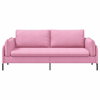Sofa 222 x 81 x 89 cm Fabric 3-Seater Pink