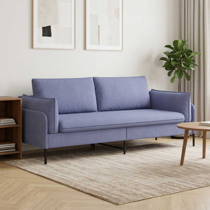 Sofa 222 x 81 x 89 cm Fabric 3-Seater Jeans blue
