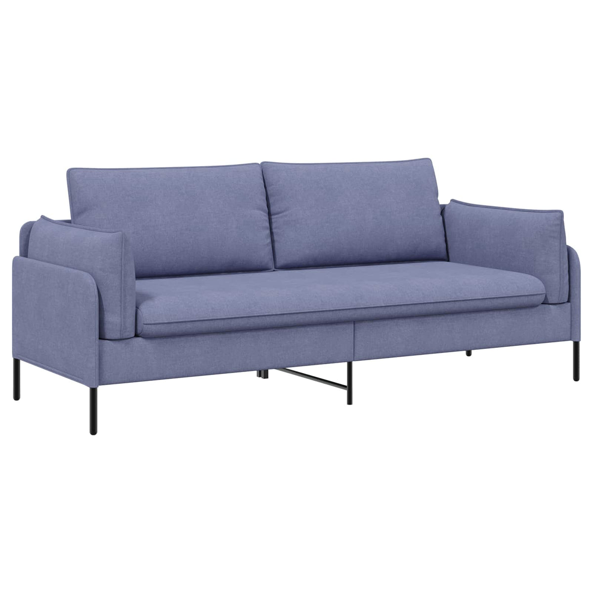 Sofa 222 x 81 x 89 cm Fabric 3-Seater Jeans blue