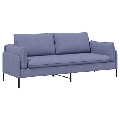 Sofa 222 x 81 x 89 cm Fabric 3-Seater Jeans blue