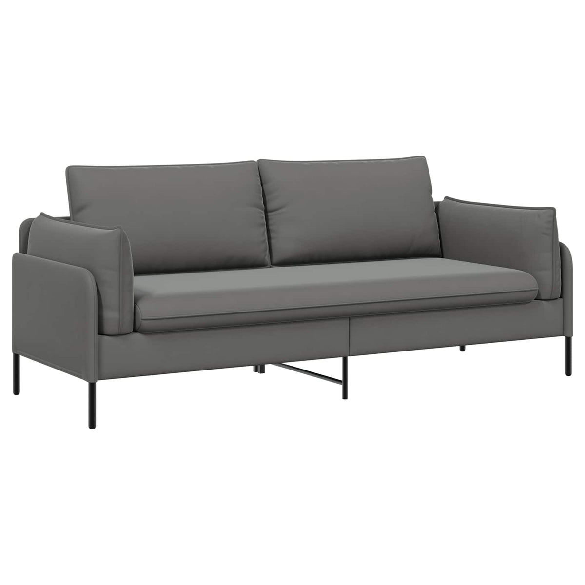 vidaXL 3-Seater Sofa 3-Seater Dark Grey 222 x 81 x 89 cm Velvet 2