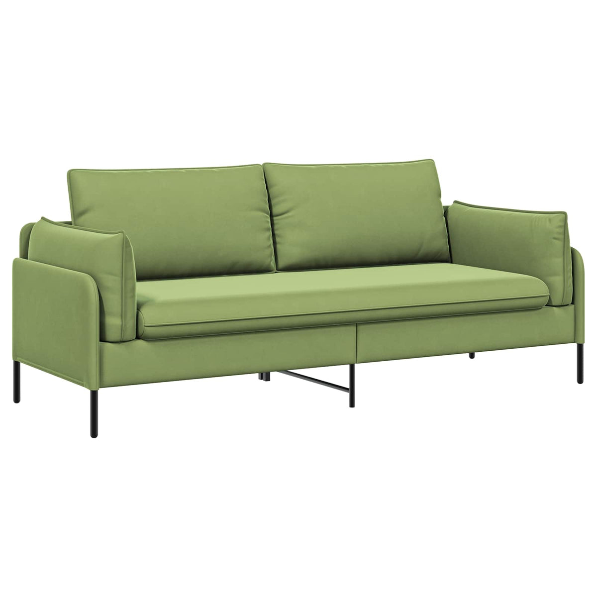 vidaXL 3-Seater Sofa 3-Seater Light Green 222 x 81 x 89 cm Velvet 2