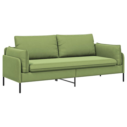 vidaXL 3-Seater Sofa 3-Seater Light Green 222 x 81 x 89 cm Velvet 2