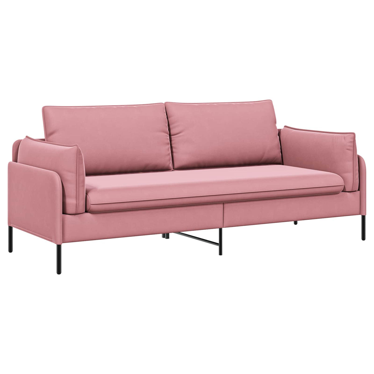 vidaXL 3-Seater Sofa Pink 222 x 81 x 89 cm Velvet 2