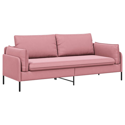 vidaXL 3-Seater Sofa Pink 222 x 81 x 89 cm Velvet 2