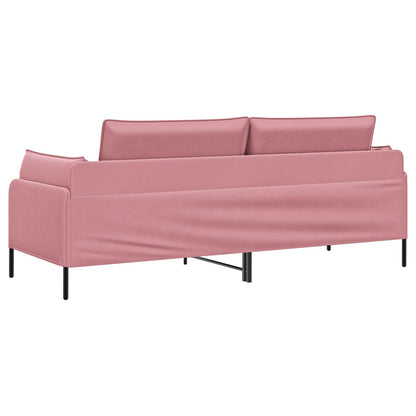 vidaXL 3-Seater Sofa Pink 222 x 81 x 89 cm Velvet 5