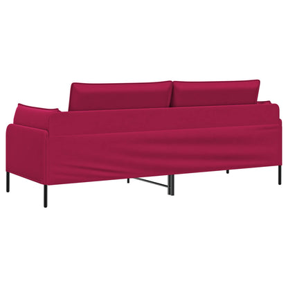 vidaXL 3-Seater Sofa 3-Seater Wine Red 222 x 81 x 89 cm Velvet 5