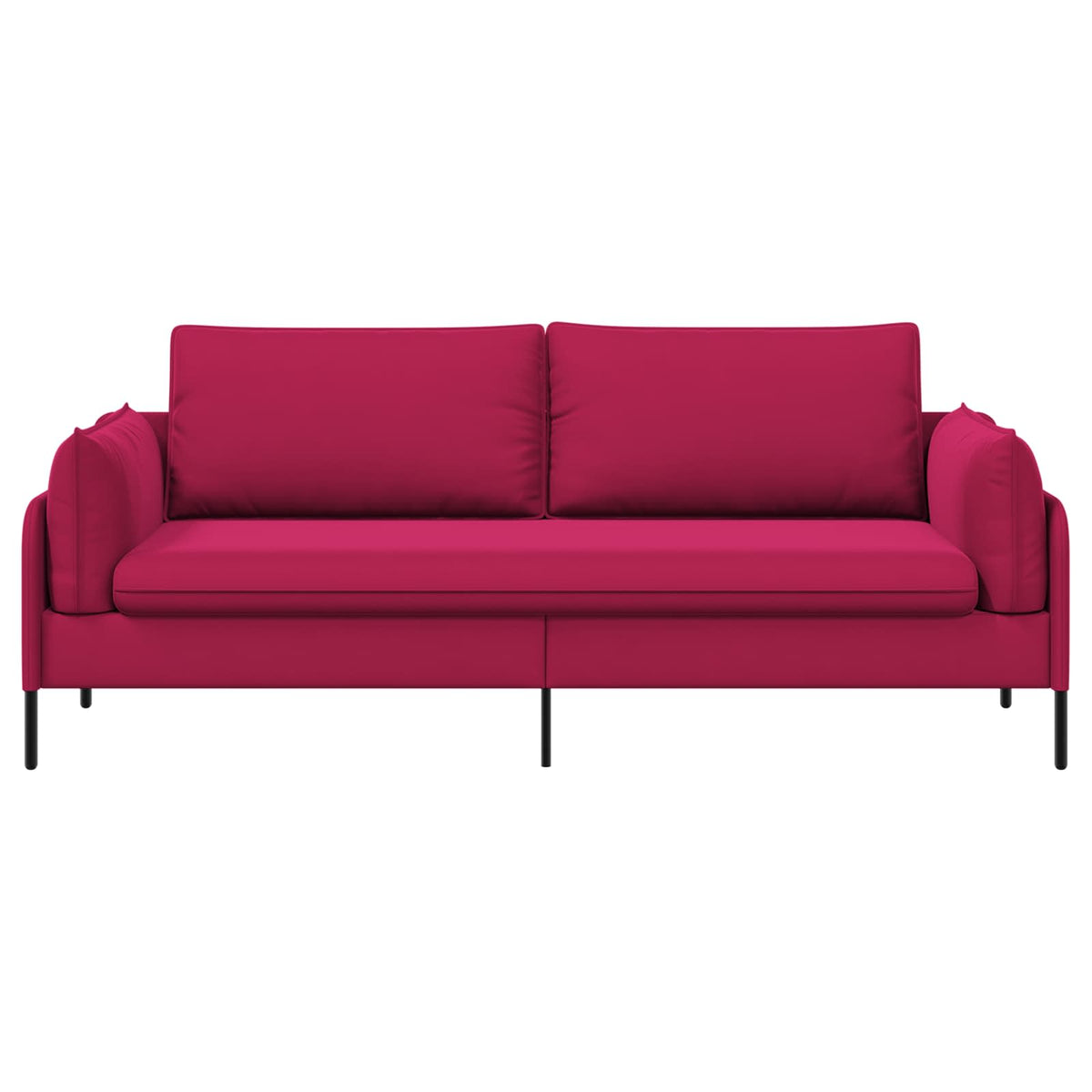 vidaXL 3-Seater Sofa 3-Seater Wine Red 222 x 81 x 89 cm Velvet 3