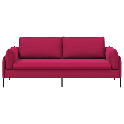 vidaXL 3-Seater Sofa 3-Seater Wine Red 222 x 81 x 89 cm Velvet 3