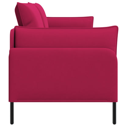 vidaXL 3-Seater Sofa 3-Seater Wine Red 222 x 81 x 89 cm Velvet 4