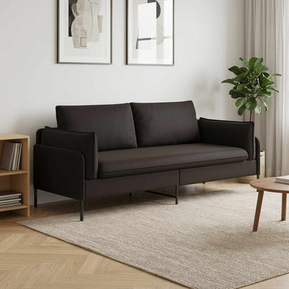vidaXL 3-Seater Sofa Black 222 x 81 x 89 cm Velvet 1
