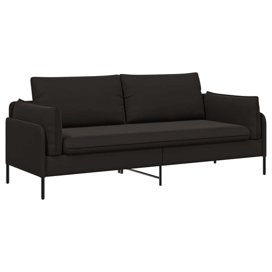 3-Seater Sofa 222 x 81 x 89 cm Velvet 180 cm Black