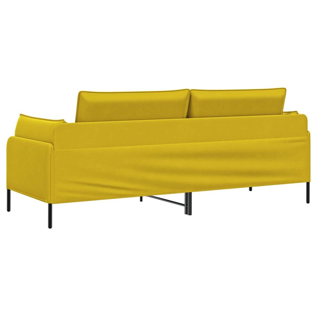 vidaXL 3-Seater Sofa 3-Seater Yellow 222 x 81 x 89 cm Velvet 5