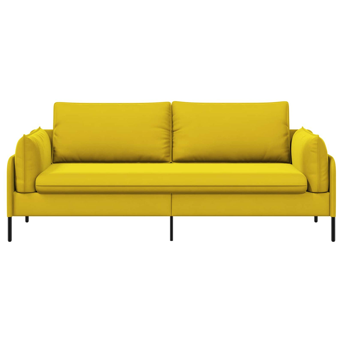 vidaXL 3-Seater Sofa 3-Seater Yellow 222 x 81 x 89 cm Velvet 3