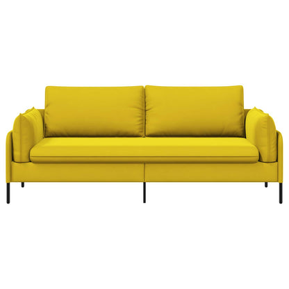 3-Seater Sofa 222 x 81 x 89 cm Velvet 180 cm Yellow