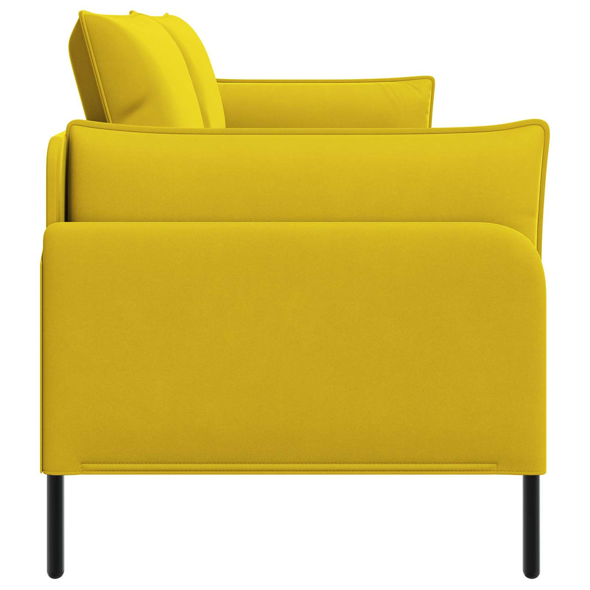 vidaXL 3-Seater Sofa 3-Seater Yellow 222 x 81 x 89 cm Velvet 4