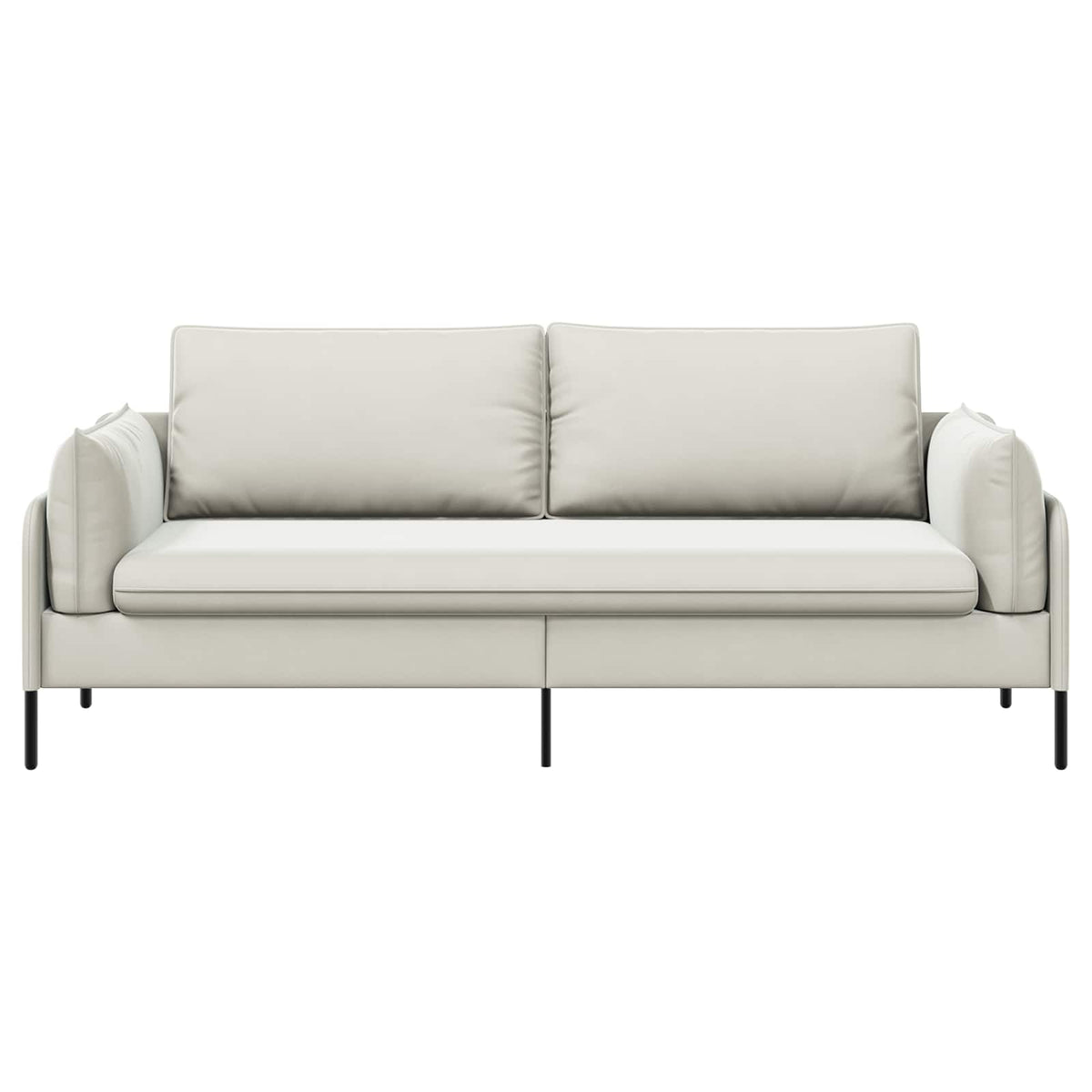 3-Seater Sofa 222 x 81 x 89 cm Velvet 180 cm Cream