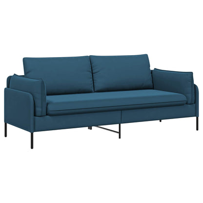 3-Seater Sofa 222 x 81 x 89 cm Velvet 180 cm Blue