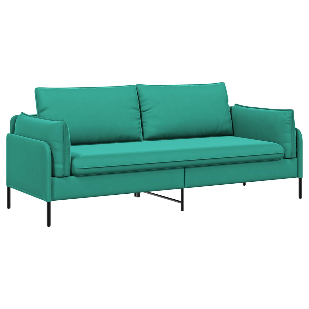 3-Seater Sofa 222 x 81 x 89 cm Velvet 180 cm Turquoise