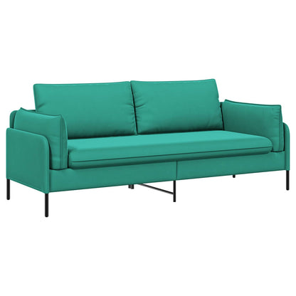 3-Seater Sofa 222 x 81 x 89 cm Velvet 180 cm Turquoise