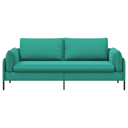 3-Seater Sofa 222 x 81 x 89 cm Velvet 180 cm Turquoise