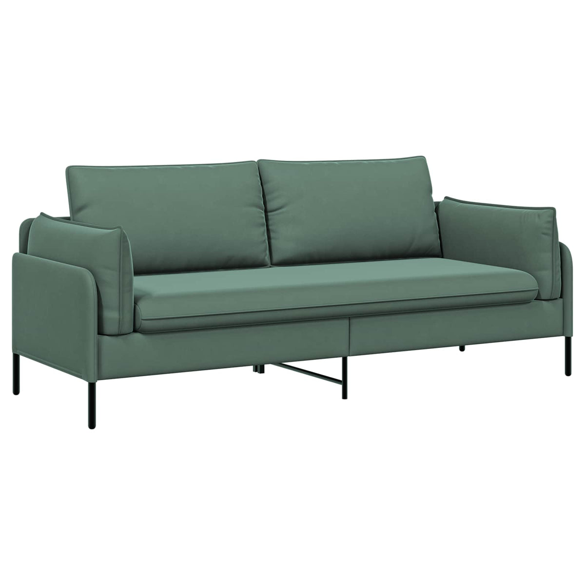 vidaXL 3-Seater Sofa 3-Seater Sea Green 222 x 81 x 89 cm Velvet 2