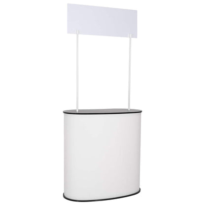 Trade Show Counter 90 x 48 x 200 cm Black and white with top plate
