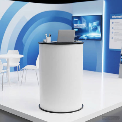 Trade Show Counter Ø 60 x 93 cm Black and white