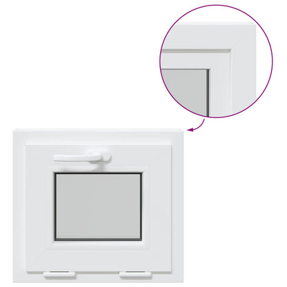 Basement Window Internal Colour RISOR with Triple Glazing White Length 45 cm 50 cm