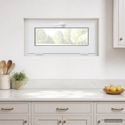 Basement Window Internal Colour RISOR with Triple Glazing White Length 45 cm 80 cm