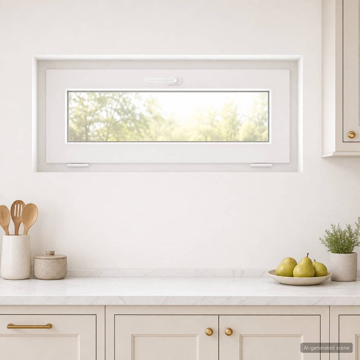 Basement Window Internal Colour RISOR with Triple Glazing White Length 45 cm 90 cm
