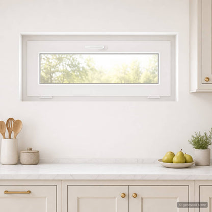 Basement Window Internal Colour RISOR with Triple Glazing White Length 45 cm 90 cm