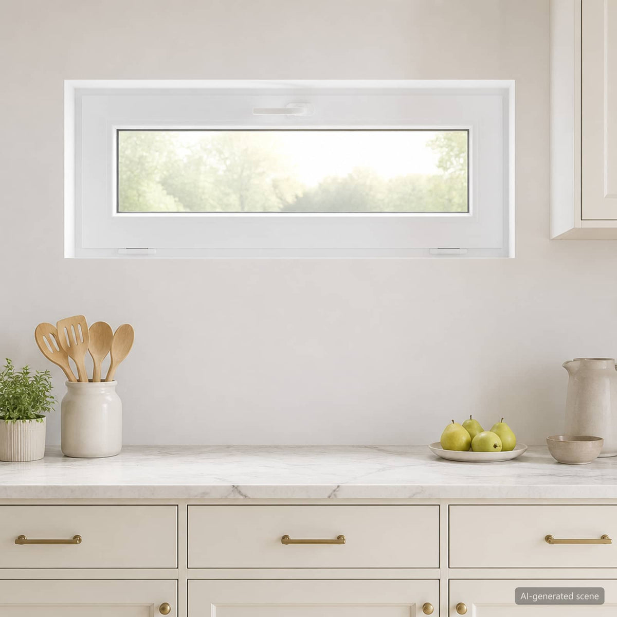 Basement Window Internal Colour RISOR with Triple Glazing White Length 45 cm 110 cm