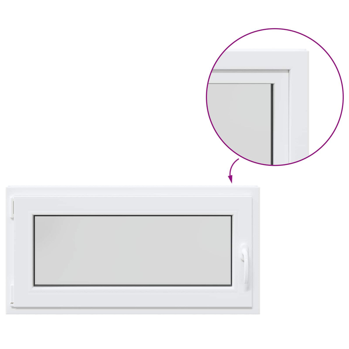 vidaXL Basement Window Internal Colour White RISOR 105 x 55 cm 2