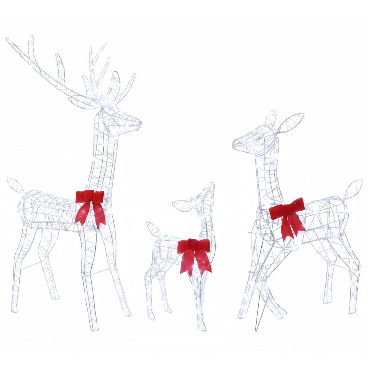 vidaXL Christmas LED Reindeer Family 700 LEDs Cold White 2