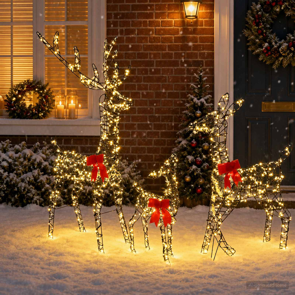 vidaXL Christmas LED Reindeer Family 700 LEDs Warm White 1