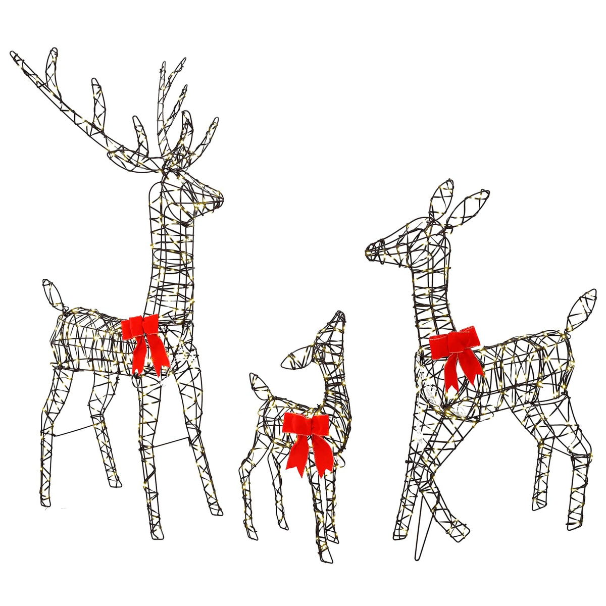 vidaXL Christmas LED Reindeer Family 700 LEDs Warm White 2