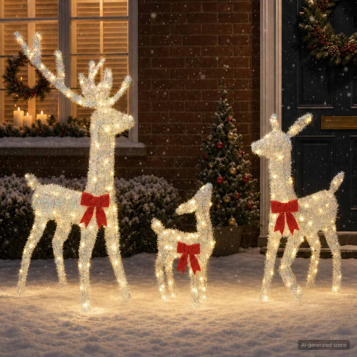 vidaXL Christmas LED Reindeer Family 300 LEDs Warm White 1