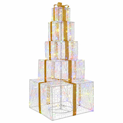 vidaXL Christmas LED Gift Box Stack 250 LEDs Multicolour 2