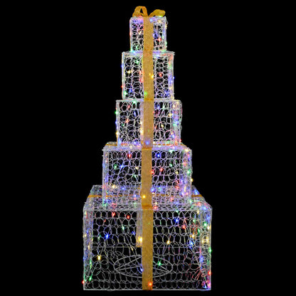 vidaXL Christmas LED Gift Box Stack 250 LEDs Multicolour 4