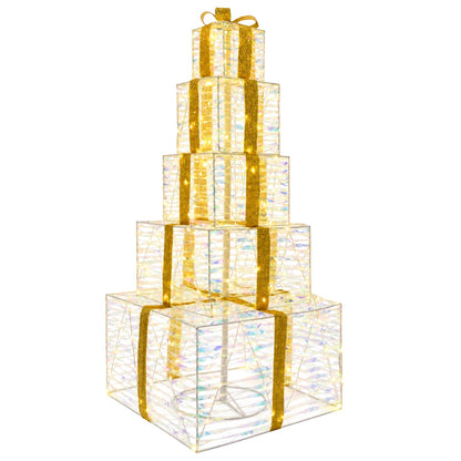vidaXL Christmas LED Gift Box Stack 250 LEDs Warm White 2