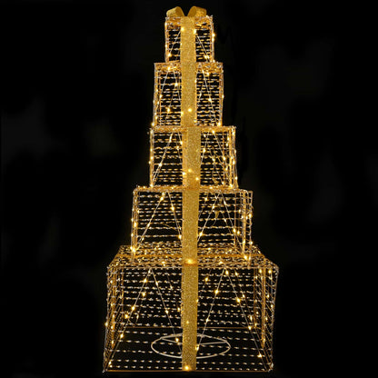vidaXL Christmas LED Gift Box Stack 250 LEDs Warm White 4