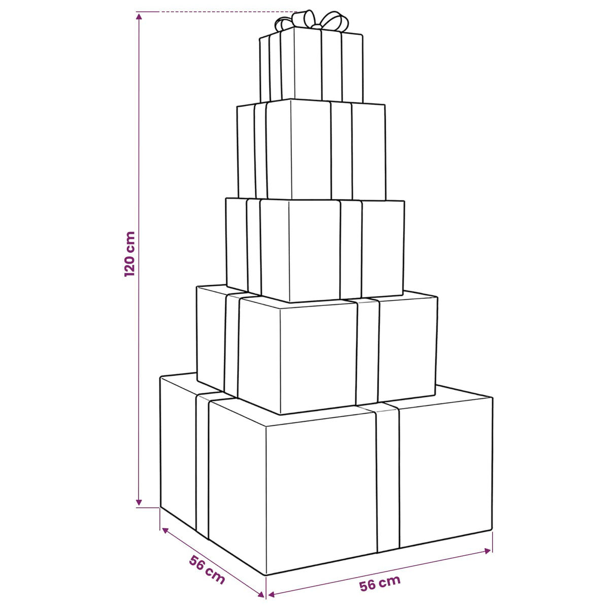 vidaXL Christmas LED Gift Box Stack 250 LEDs Warm White 6
