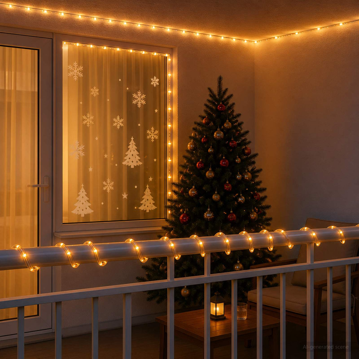 vidaXL Christmas LED Rope Light 1200 LEDs Yellow 50 m 1
